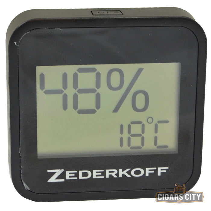 Portable Digital Thermometer Hygrometer Round Cigar Temperature